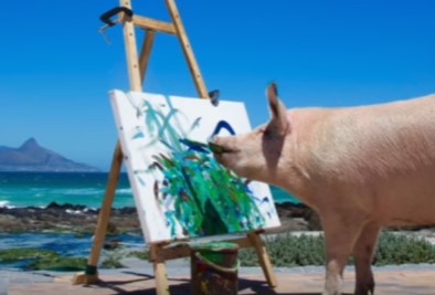 アートに目覚めた豚さん、今日の作品は！？